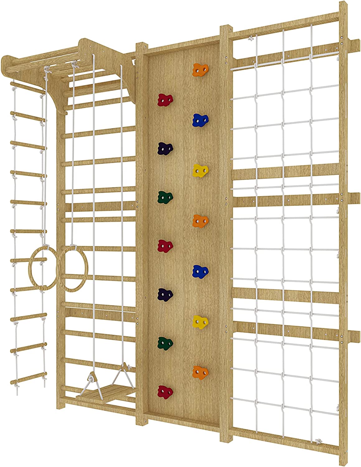 Walnut - 9-in-1 Swedish Ladder Wall Gym and Climber